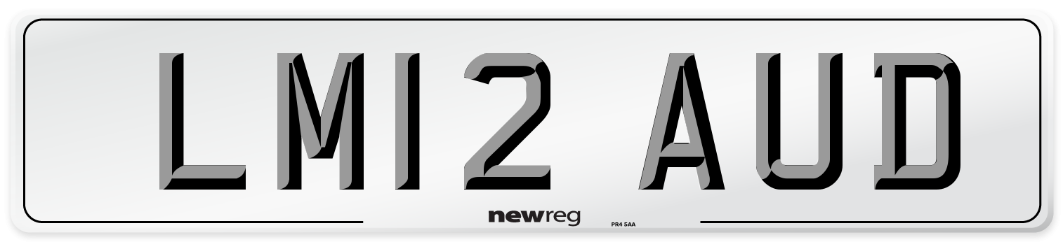 LM12 AUD Number Plate from New Reg